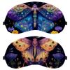 2 Pack Sleep Eye Mask for Women Men, Soft Breathable Eye Cove No Pressure Blackout Night Blindfold for Sleeping Light Blocking with Adjustable Strap, Moth Moon Flowers view 1