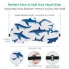 2 Pack Sleep Eye Mask for Women Men, Soft Breathable Eye Cove No Pressure Blackout Night Blindfold for Sleeping Light Blocking with Adjustable Strap, Sharks view 3
