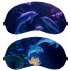 2 Pack Sleep Eye Mask for Women Men, Soft Breathable Eye Cove No Pressure Blackout Night Blindfold for Sleeping Light Blocking with Adjustable Strap, Sky Lotus Dolphin Blue view 1