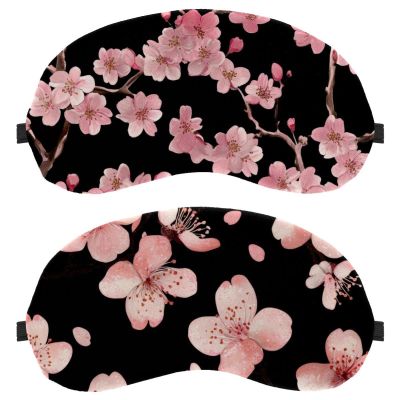 2 Pack Sleep Eye Mask for Women Men, Soft Breathable Eye Cove No Pressure Blackout Night Blindfold for Sleeping Light Blocking with Adjustable Strap, Pink Flowers Printing