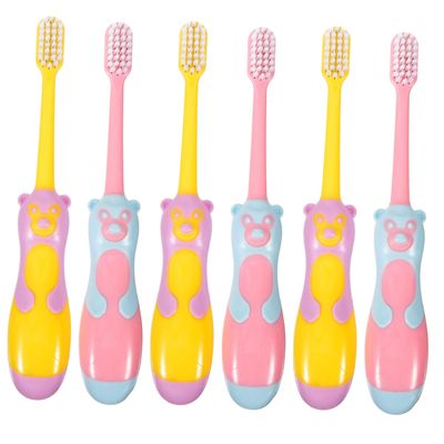 FOMIYES 6pcs Adorable Cartoon Boys and Girls Toothbrushes Cup Soft Bristle Oral Care Tool for Boy Girl Creative Piggy Design Fun Teeth Cleaning Accessories Random Colors
