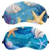 2 Pack Sleep Eye Mask for Women Men, Soft Breathable Eye Cove No Pressure Blackout Night Blindfold for Sleeping Light Blocking with Adjustable Strap, Ocean Illustration view 1