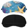 2 Pack Sleep Eye Mask for Women Men, Soft Breathable Eye Cove No Pressure Blackout Night Blindfold for Sleeping Light Blocking with Adjustable Strap, Ocean Illustration view 2