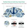 2 Pack Sleep Eye Mask for Women Men, Soft Breathable Eye Cove No Pressure Blackout Night Blindfold for Sleeping Light Blocking with Adjustable Strap, Doodle Anchors and Handwheels view 3