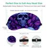 2 Pack Sleep Eye Mask for Women Men, Soft Breathable Eye Cove No Pressure Blackout Night Blindfold for Sleeping Light Blocking with Adjustable Strap, Skulls view 3