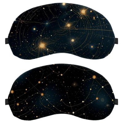 2 Pack Sleep Eye Mask for Women Men, Soft Breathable Eye Cove No Pressure Blackout Night Blindfold for Sleeping Light Blocking with Adjustable Strap, Constellations K