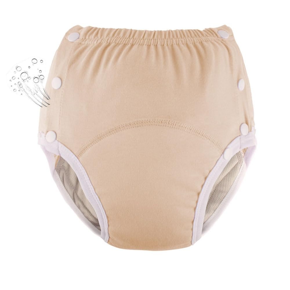 WEEOATAR Unisex Reusable Adult Cloth Diaper, Washable Swim Nappies, Adjustable Incontinence Cloth Diaper with Snaps, Underwear for Elderly Disability, Postpartum (Orange, XXXL)