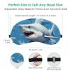 2 Pack Sleep Eye Mask for Women Men, Soft Breathable Eye Cove No Pressure Blackout Night Blindfold for Sleeping Light Blocking with Adjustable Strap, Shark Print view 3