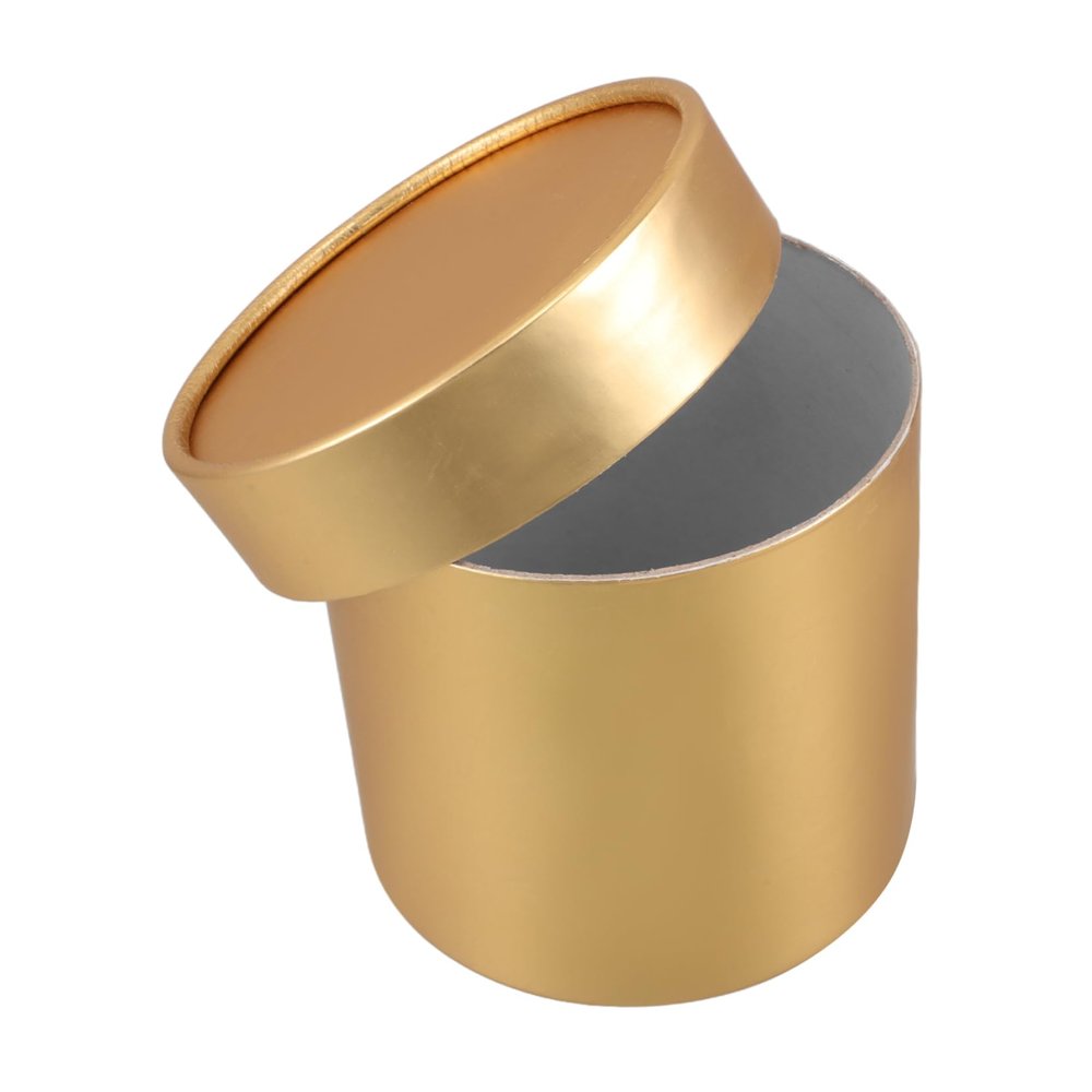 minkissy Round Flower Boxes with Lids for Floral Arrangements Elegant Present Holders for Weddings Valentine's Day and Birthdays Stylish Golden Packaging for Bridesmaids and Special
