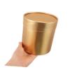 minkissy Round Flower Boxes with Lids for Floral Arrangements Elegant Present Holders for Weddings Valentine's Day and Birthdays Stylish Golden Packaging for Bridesmaids and Special view 4