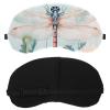 2 Pack Sleep Eye Mask for Women Men, Soft Breathable Eye Cove No Pressure Blackout Night Blindfold for Sleeping Light Blocking with Adjustable Strap, Pink Flowers and Dragonfly view 2