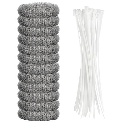 Lint Traps for Washing Machine Hose Stainless Steel Lint Snare Traps Laundry Mesh Washer Hose Filter 12 Pieces with 12 Pcs Cable Ties