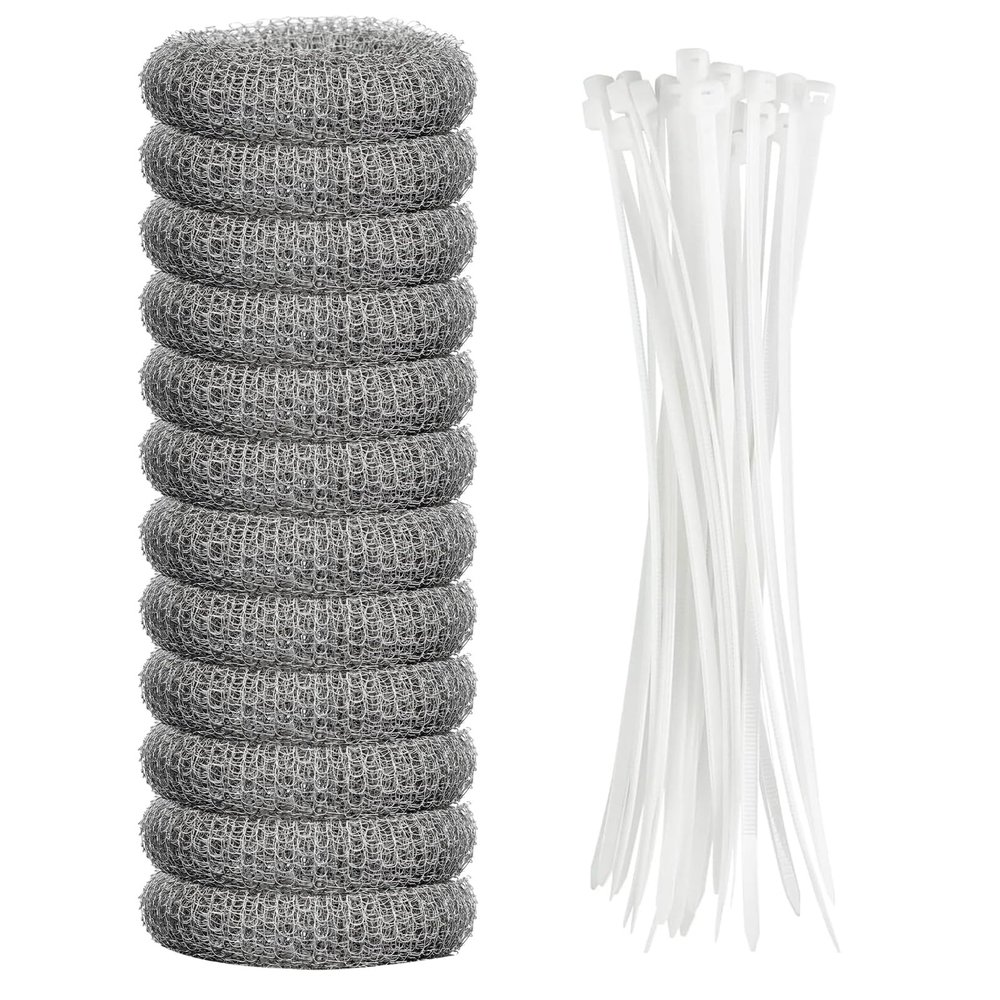 Lint Traps for Washing Machine Hose Stainless Steel Lint Snare Traps Laundry Mesh Washer Hose Filter 12 Pieces with 12 Pcs Cable Ties