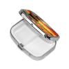Pirate Ship in The Sunset Pill Box 2 Compartment Square Portable Pill Case for Pocket or Purse Small Weekly Medicine Planner Travel Pillbox with Mirror Decorative Metal Vitamin Holder Gifts view 3