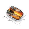 Pirate Ship in The Sunset Pill Box 2 Compartment Square Portable Pill Case for Pocket or Purse Small Weekly Medicine Planner Travel Pillbox with Mirror Decorative Metal Vitamin Holder Gifts view 4