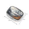Mountain top Clouds Pill Box 2 Compartment Square Portable Pill Case for Pocket or Purse Small Weekly Medicine Planner Travel Pillbox with Mirror Decorative Metal Vitamin Holder Gifts view 4