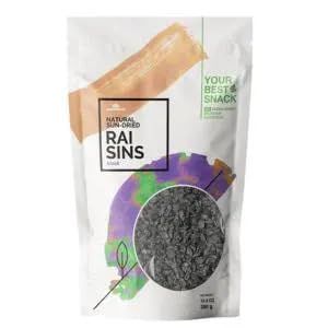 Premium Black Raisins 13.4 oz (380g) Natural, No Added Sugar, High in Fiber (Pack of 2)