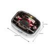 Classic Car Pill Box 2 Compartment Square Portable Pill Case for Pocket or Purse Small Weekly Medicine Planner Travel Pillbox with Mirror Decorative Metal Vitamin Holder Gifts view 4