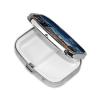 Moon Light New York City Pill Box 2 Compartment Square Portable Pill Case for Pocket or Purse Small Weekly Medicine Planner Travel Pillbox with Mirror Decorative Metal Vitamin Holder Gifts view 3
