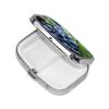 Delicious Blueberries Pill Box 2 Compartment Square Portable Pill Case for Pocket or Purse Small Weekly Medicine Planner Travel Pillbox with Mirror Decorative Metal Vitamin Holder Gifts view 3