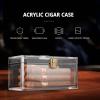 Acrylic Cigar Humidor, Desktop Cigar Case Box with Humidifier and Hygrometer Portable Spanish Cedar Wood Tray B view 2
