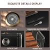 Acrylic Cigar Humidor, Desktop Cigar Case Box with Humidifier and Hygrometer Portable Spanish Cedar Wood Tray B view 3