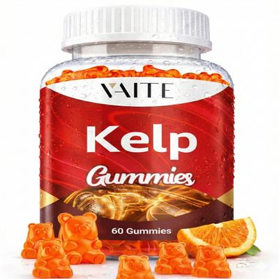 Kelp Supplement 1000mg Iodine Formula with Fucus, Marine Trace Minerals, Seaweed-Derived Plant-Based Gummies, Vegan-Friendly, Gluten-Free, Non-GMO, 60 Chewables for Women and Men, Daily Use