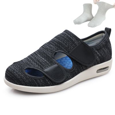 LFFTBK Spring Diabetic Shoes,Wide Neuropathy Relief Extra Deep Orthopedic Shoes Gifts for Parents(Black,11US)