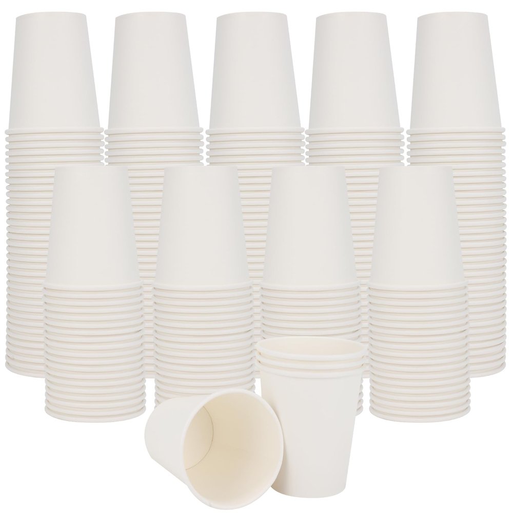 BZOM Coffee Cups, 120 Pack 8 Oz Paper Cups, Disposable Paper Coffee Cups 8 Oz, Hot White Water Cups, Disposable Cups for Juice Water Tea, Using for Party Home Office Travel