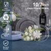U-QE 60PCS Clear Plastic Plates - Fancy Beaded Plates Disposable Heavy Duty - Premium Hard Plastic Plate for Party, Wedding & Birthday Including 30 Dinner10 & 30 Dessert Plate 7" view 2