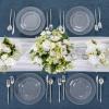 U-QE 60PCS Clear Plastic Plates - Fancy Beaded Plates Disposable Heavy Duty - Premium Hard Plastic Plate for Party, Wedding & Birthday Including 30 Dinner10 & 30 Dessert Plate 7" view 4