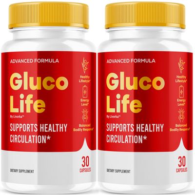 (2 Pack) GlucoLife Capsules - Official GlucoLife Premium Formula Supplement Pills, Advanced Support Formula for Wellness & Overall Health, All Natural Ingredients GlucoLife, 60 Capsules for 2 Months