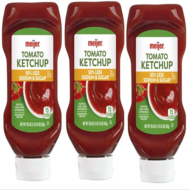 50% Less Sodium & Sugar Tomato Ketchup (Pack Of 3 Bottles) 19 oz. Each