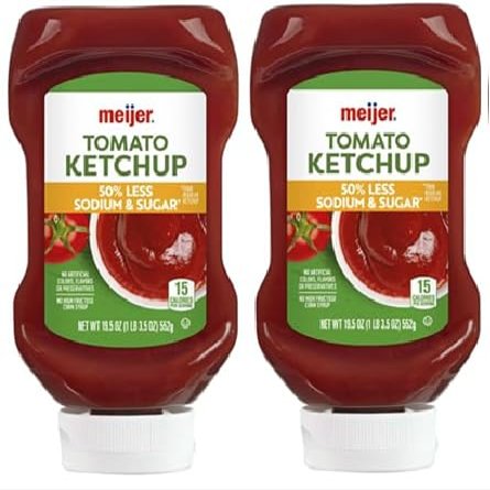 50% Less Sodium & Sugar Tomato Ketchup (Pack Of 2 Bottles) 19 oz. Each