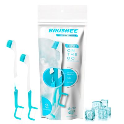 Brushee Disposable Travel Toothbrush, Whitening Prepasted 4-in-1, 36-Pack