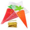 FOMIYES 100pcs Triangular Carrot Pattern Candy Bags Popcorn Storage for Parties Gatherings and Treats view 1