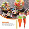 FOMIYES 100pcs Triangular Carrot Pattern Candy Bags Popcorn Storage for Parties Gatherings and Treats view 3