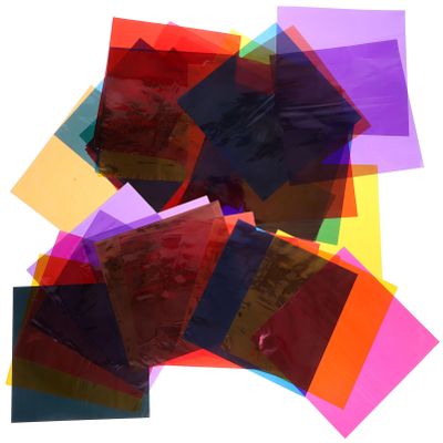 HOMSFOU 84sheets Multi-colored Cellophane Wrap for Diy Crafts Transparent Gift Wraps for Candy and Decorative Projects Square for Creative Art Projects