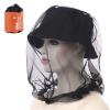 PHOGARY Mosquito Head Net Mesh, Head Face Neck Face Cover Fly Netting Hood from Midges Bugs Gnats, Fits Hats & Caps, 4 Pack with Carry Bags, Black view 2