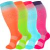 bropite 3/4 Pairs Plus Size Compression Socks for Women & Men 20-30 mmhg-Extra Wide Calf Support Socks for Medical,Running view 1