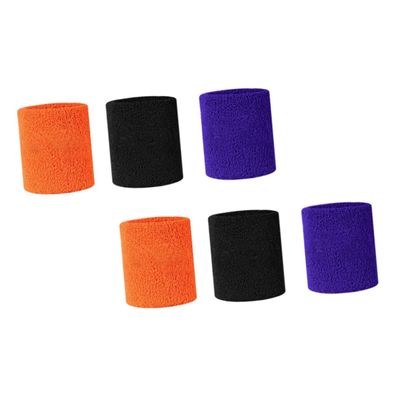 Ipetboom 6Pcs Unisex Wristbands Breathable Elastic Wrist Protectors for Sports and Fitness Sweat-absorbent Wrist Sleeves with Polyester Cotton and Latex Silk for Basketball Running Gym and Daily Wear