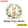 Custom Easter Napkins, Disposable Paper Napkins - 6.5 x 6.5 Inch, Personalized Bunny and Floral Design, Spring Holiday Party Supplies, Easter Dinner & Baby Shower Decor, Cute Bathroom Hand Towels, E7 view 4
