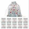 Victoroes Flower Drawstring Gift Bags 10 Pieces, 5" x 7" Small Welcome Farmhouse Style Blue Red Gift Bag Reusable Fabric Wrap Bags for Wedding Party Birthday Christmas Seasonal Holiday view 1