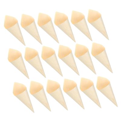 MAGICLULU 50pcs Ice Cream Cones for Party Events Charcuterie Holders Miniature Ice Cones Crafted from Sustainable Wood