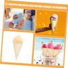MAGICLULU 50pcs Ice Cream Cones for Party Events Charcuterie Holders Miniature Ice Cones Crafted from Sustainable Wood view 3