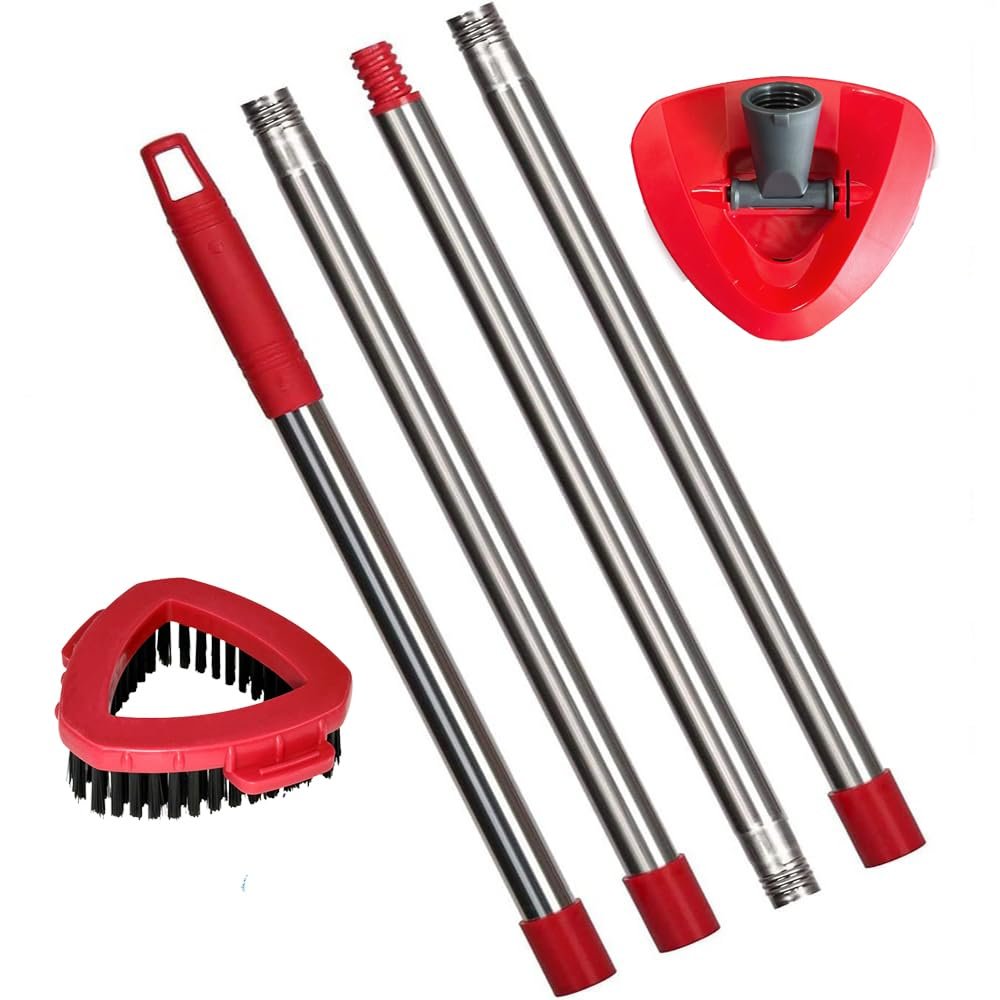 Mop Head Replacements Mop Handle for Ocedar,Adjustable Stainless Steel 4 Sections Mop Handle for O-cedar,Mop Base and Scrub