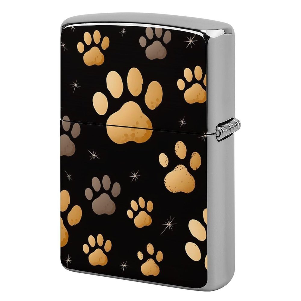 Dog Paw Print Lighter Case, Personalized Metal Lighter Sleeve, Double-Sided Lighters Cover for Standard Lighters, Stylish & Unique Idea