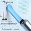 100 Pieces Ear Cleaner Tips, Ear Cleaner Replacement Tips, Silicone Ear Wax Removal Tool Cap for Ear Cleaner with Camera Blue view 2