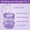 Maoerdental Retainer Cleaner Case,Double Layer No-Leak Denture Cup for Soaking Dentures, Denture Bath for Invisalign Aligner,Retainers,Mouth Guard,Night Guard (Purple) view 2