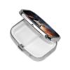Electric Guitar Pill Box 2 Compartment Square Portable Pill Case for Pocket or Purse Small Weekly Medicine Planner Travel Pillbox with Mirror Decorative Metal Vitamin Holder Gifts view 3